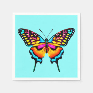 Large Colourful Swallowtail Butterfly Napkin