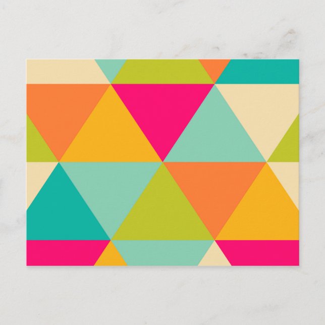 Large Colourful Triangle Pattern Postcard (Front)