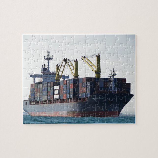 Large Container Ship At Anchor Jigsaw Puzzle (Horizontal)
