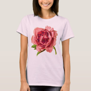 Large Coral Pink Peony Blossom T-Shirt