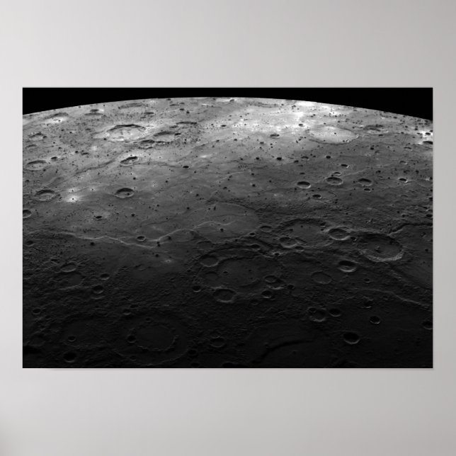 Large craters on the planet Mercury Poster (Front)