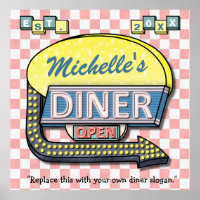 Large Create Your Own Custom Retro 50's Diner Sign