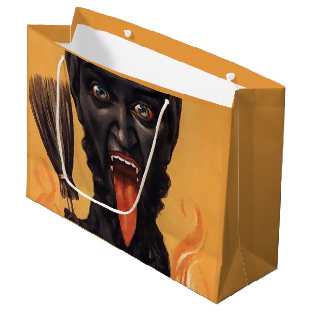 Large Creepy Krampus Gift Bag (Front Angled)