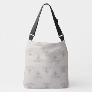 Large, Crown Patterned Cross-Body Tote Bag