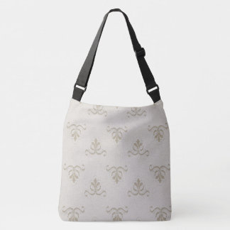 Large, Crown Patterned Cross-Body Tote Bag