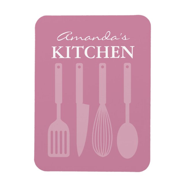 Large custom fridge magnet with kitchen utensils (Vertical)