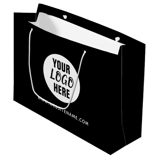 Large Custom Logo/Text Shopping Gift Bag (Front Angled)
