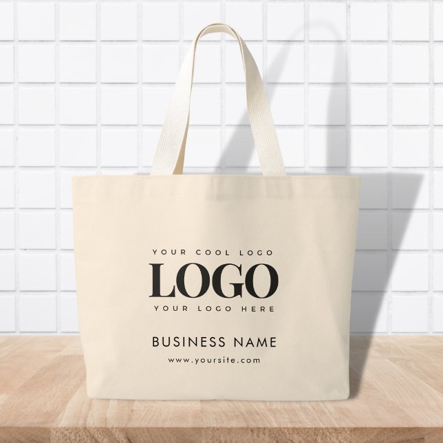 Large Custom Tote Bag with Rectangle Logo & Text (Creator Uploaded)