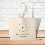 Large Custom Tote Bag with Round Circle Logo Text<br><div class="desc">Promote your business with this large tote bag,  featuring custom logo & text. Easily add your details by clicking on the "personalise" option.</div>