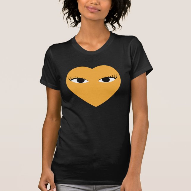 Large Cute Heart with Eyes T Shirt (Front)