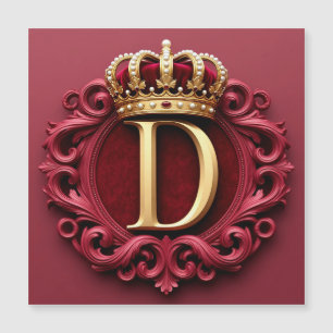 Large D Monogram on Red Velvet