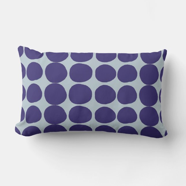 Large dark blue dots lumbar cushion (Front)