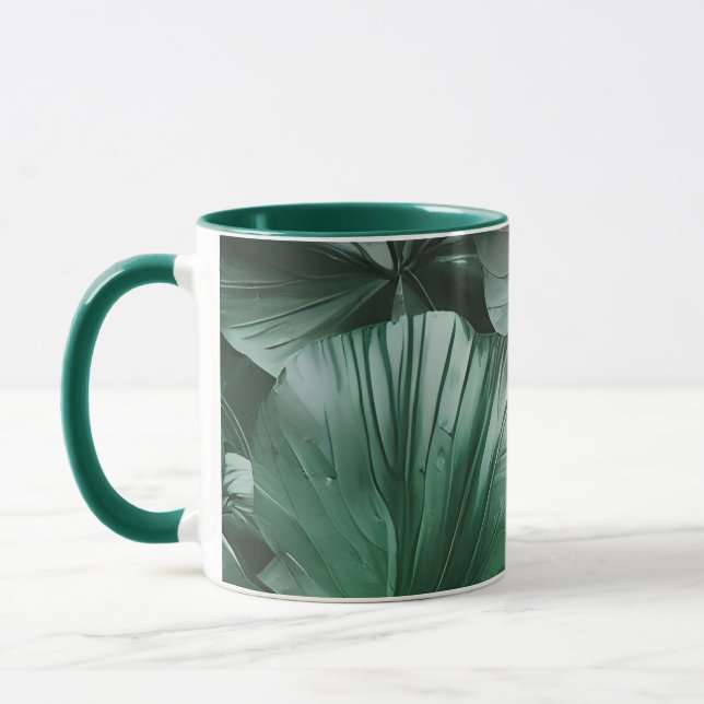 Large Dark Leafy Pattern Mug (Left)