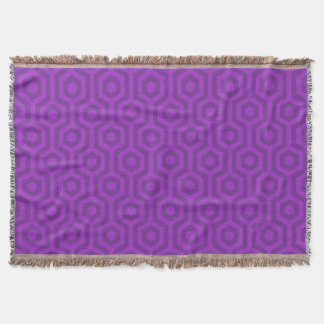 Large Dark Purple Hexagonal Geometric Pattern Throw Blanket