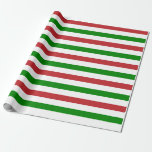 Large Dark Red, Green and White Stripes Wrapping Paper<br><div class="desc">A wrapping paper designed with a dark red,  green and white striped pattern in large size. Customize the white color in an easy way.</div>