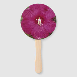 large dark red Hibiscus flower Hand Fan