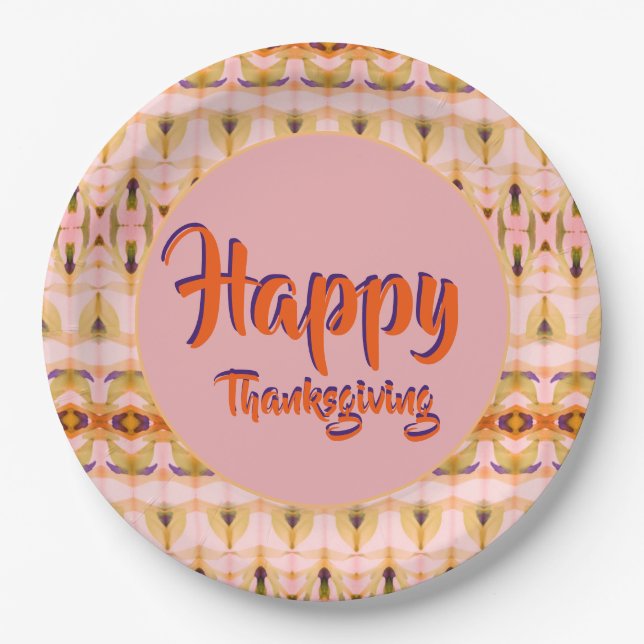 Large Designer Thanksgiving Paper Decor Plate (Front)