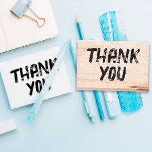 Large Distressed Thank You Rubber Stamp