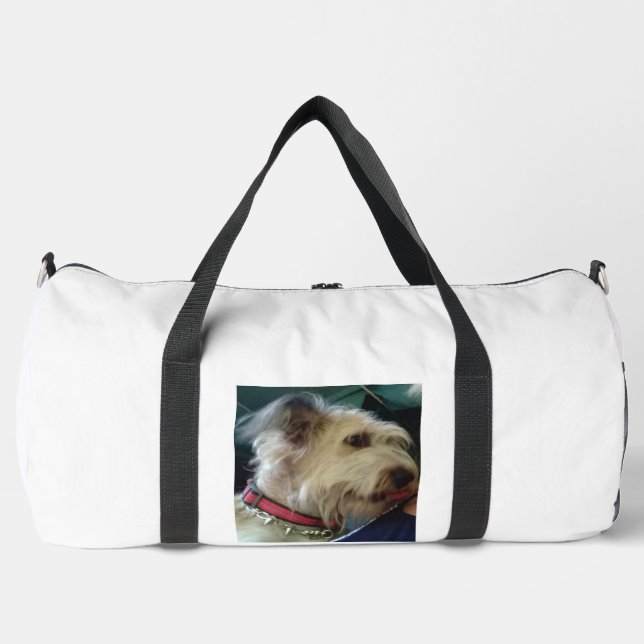 Large Duffel Bag with Dog Photo Print (Front)