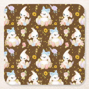 Large Easter Eggs Square Paper Coaster