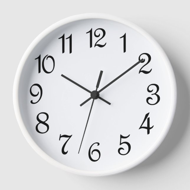 Large Easy To Read Clock Face Numbers Wall Clock (Front)