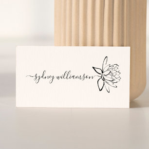 Large Elegant Script Custom Name Lotus Flower  Self-inking Stamp