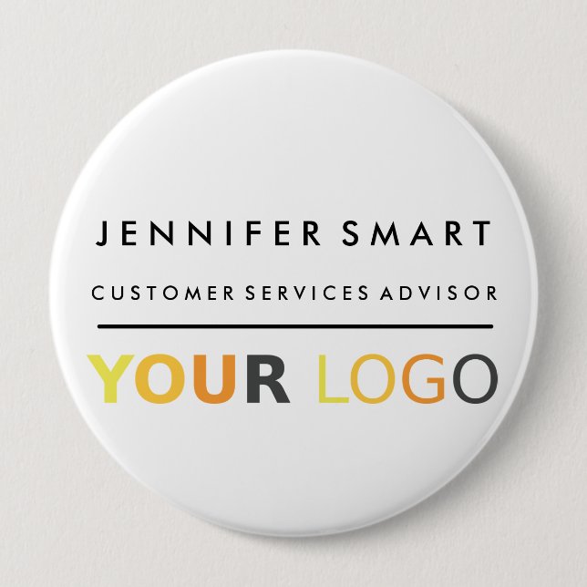 Large Employee Name Badge Custom Logo Staff (Front)