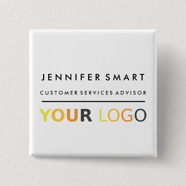 Large Employee Name Badge Custom Logo Staff (Front)
