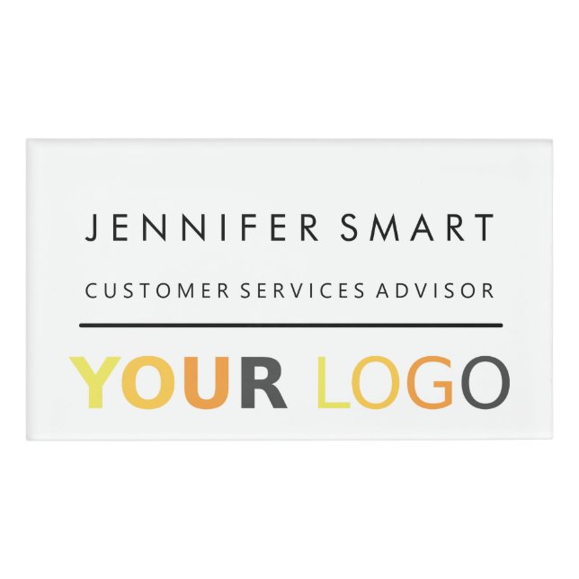 Large Employee Name Badge Magnet Custom Logo Staff (Front)