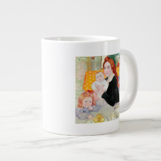 Large Family Portrait in Blue and Yellow Coffee Mug