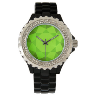 Large, faux green peridot gem watch