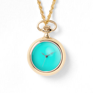 Large, faux turquoise gem stone watch