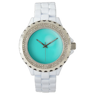 Large, faux turquoise gem stone watch
