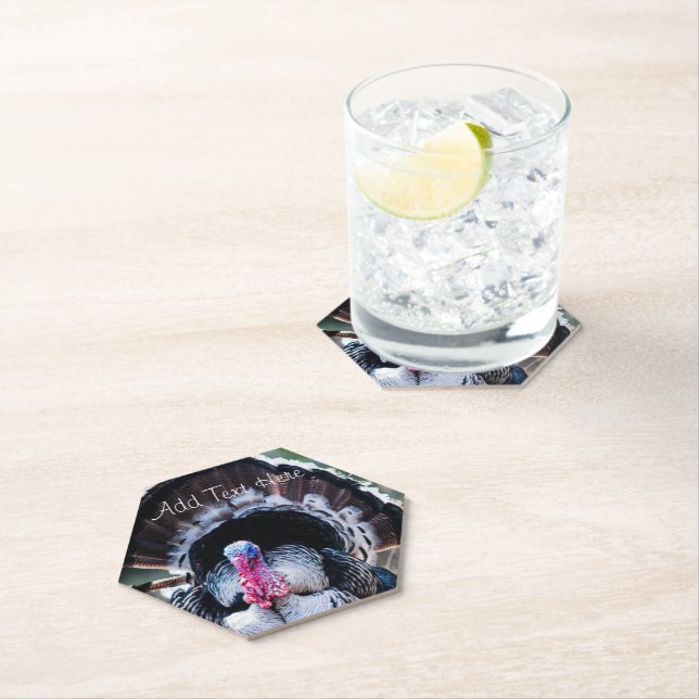 Large Festive Thanksgiving Turkey Paper Coaster (Insitu)