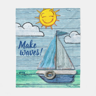 Large Fleece Blanket custom Driftwood Beach