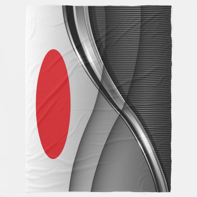 Large Fleece Blanket, modern, abstract, red, black (Front)