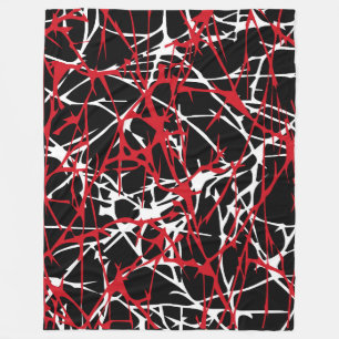 Large Fleece Blanket, modern, abstract, red, black Blanket