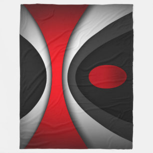 Large Fleece Blanket, modern, abstract, red, black Blanket