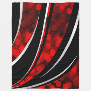 Large Fleece Blanket, modern, abstract, red, black Blanket