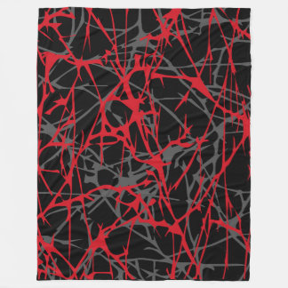 Large Fleece Blanket, modern, abstract, red, black Blanket