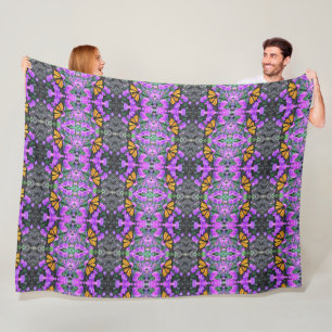 Large Fleece Blanket Monarch Butterfly/Asters