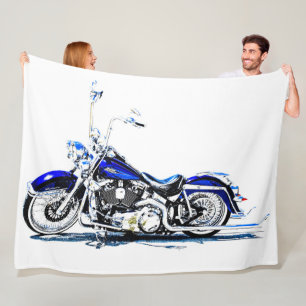Large Fleece Blanket Motorcycle