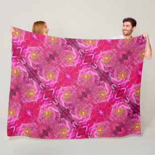Large Fleece Blanket Pink Cactus Rose