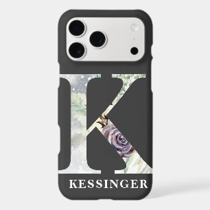 Large Floral Monogram K with Name Personalisation