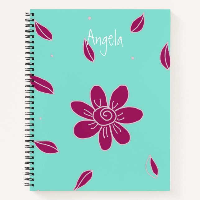 Large Flower 1 Notebook Customisable (Front)