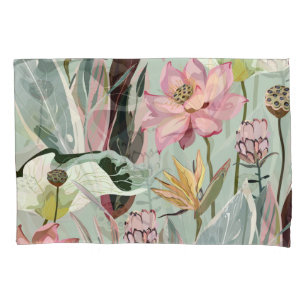 Large Flowers Vintage Floral Illustration Pillowcase