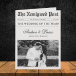 Large Foldable Wedding Newspaper Timeline Program Card<br><div class="desc">Have a blast at your wedding with this trendy newspaper style program,  featuring your custom photo & editable details. Easily add your own details by clicking on the "personalise" option.</div>