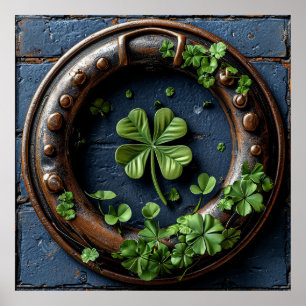 Large four-leaf clover poster
