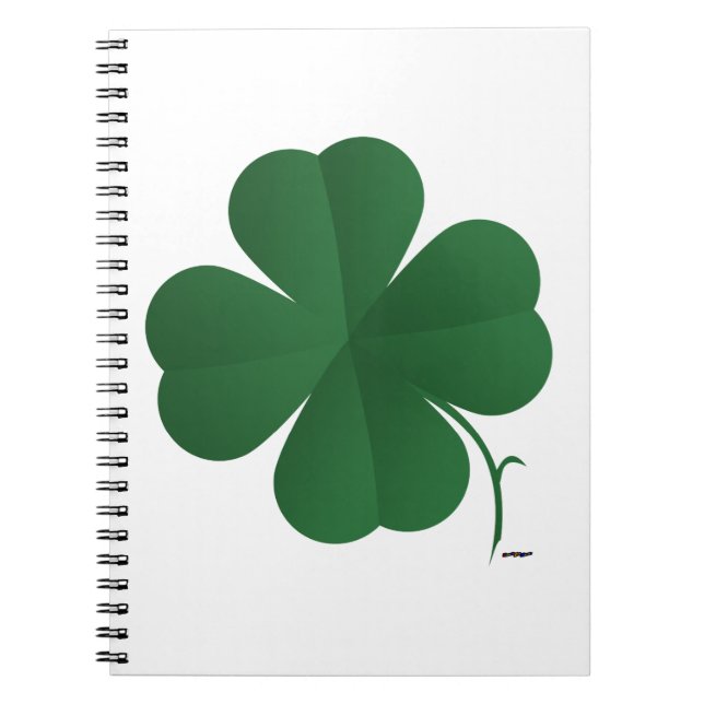 Large Four Leaf Clover Spiral Notebook (Front)