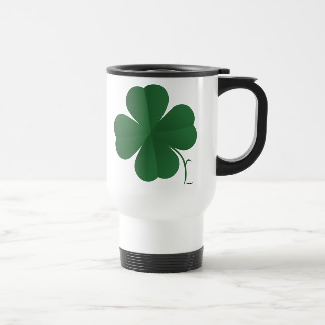 Large Four Leaf Clover Travel Mug (Right)